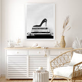 Shop Runway Reads Art Print-Black, Grey, Hamptons, Portrait, View All, White-framed painted poster wall decor artwork