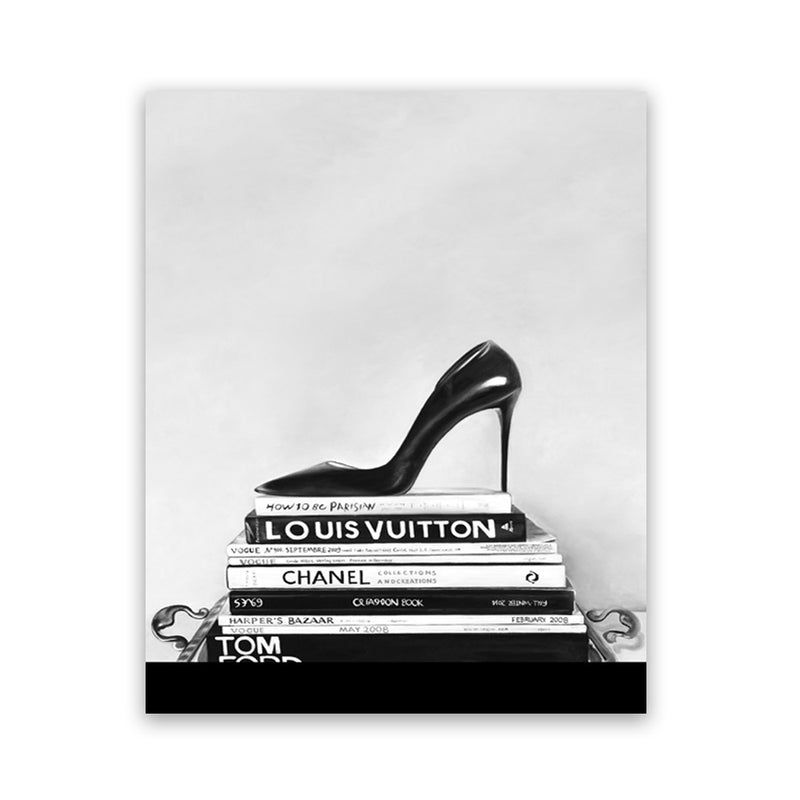 Shop Runway Reads Art Print-Black, Grey, Hamptons, Portrait, View All, White-framed painted poster wall decor artwork