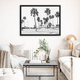 Shop California Foreshore B&W Canvas Print-Black, Botanicals, Coastal, Grey, Landscape, Tropical, View All, White-framed wall decor artwork