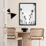 Shop California Palms B&W Canvas Art Print-Black, Coastal, Grey, Portrait, Rectangle, Tropical, View All, White-framed wall decor artwork