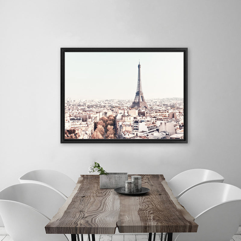 Shop Paris Skyline Photo Canvas Art Print-Horizontal, Landscape, Neutrals, Photography, Photography Canvas Prints, Rectangle, Scandinavian, View All-framed wall decor artwork