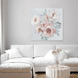 Shop Pastel Bouquet (Square) Canvas Art Print-Botanicals, Florals, Hamptons, Pink, Square, View All-framed wall decor artwork