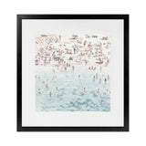 Shop Summer Scene (Square) Art Print-Blue, Coastal, Neutrals, People, Square, View All-framed painted poster wall decor artwork