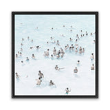 Shop Swimmers (Square) Canvas Art Print-Coastal, People, Square, View All, White-framed wall decor artwork