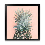 Shop Pink Pineapple (Square) Art Print-Green, Orange, Square, Tropical, View All, Yellow-framed painted poster wall decor artwork