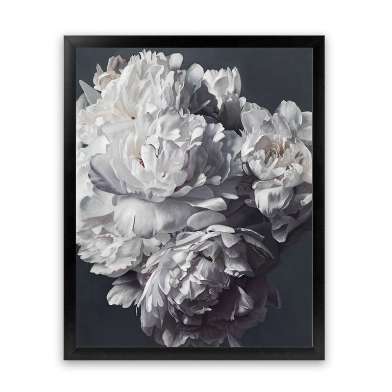 Shop Les Fleurs Art Print-Blue, Botanicals, Florals, Portrait, Rectangle, View All, White-framed painted poster wall decor artwork