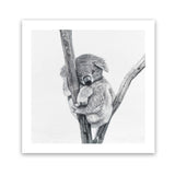 Shop Sleeping Koala (Square) Art Print-Animals, Grey, Square, View All, White-framed painted poster wall decor artwork