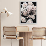 Shop Dark Blooms II Canvas Art Print-Black, Botanicals, Florals, Hamptons, Neutrals, Portrait, View All-framed wall decor artwork