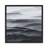 Shop Abstract Mountain Range II (Square) Canvas Art Print-Black, Coastal, Grey, Nature, Scandinavian, Square, View All-framed wall decor artwork