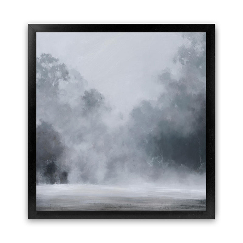 Shop Misty Morning II (Square) Art Print-Abstract, Blue, Grey, Scandinavian, Square, View All-framed painted poster wall decor artwork