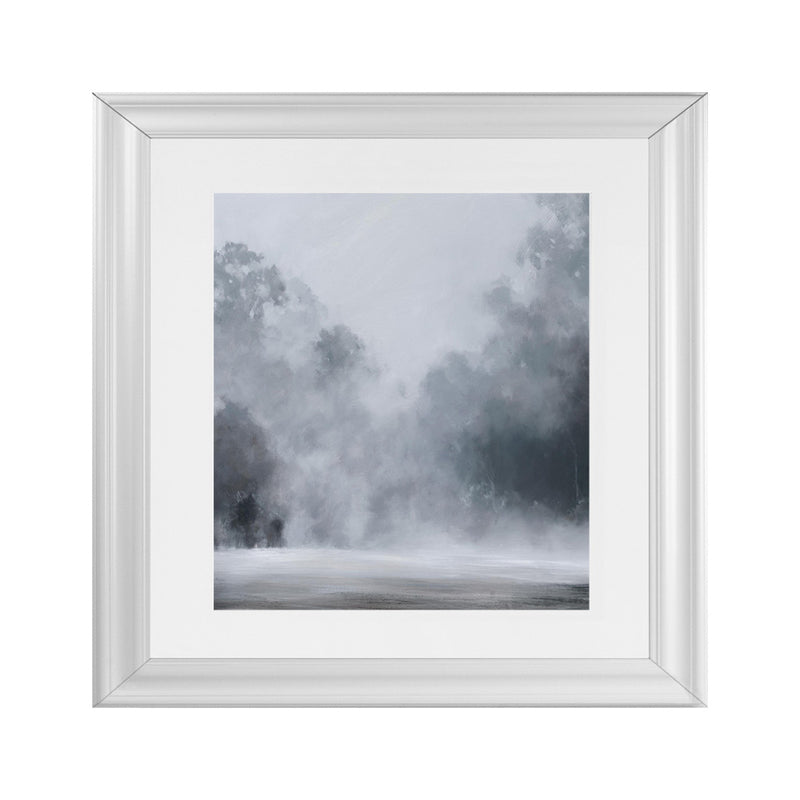 Shop Misty Morning II (Square) Art Print-Abstract, Blue, Grey, Scandinavian, Square, View All-framed painted poster wall decor artwork