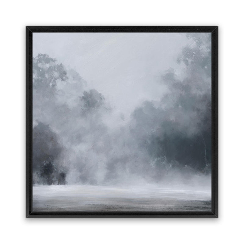 Shop Misty Morning II (Square) Canvas Art Print-Abstract, Blue, Grey, Scandinavian, Square, View All-framed wall decor artwork