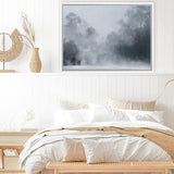 Shop Misty Morning II Canvas Art Print-Abstract, Blue, Grey, Horizontal, Landscape, Rectangle, Scandinavian, View All-framed wall decor artwork