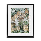 Shop Painted Pineapples Art Print-Green, Portrait, Rectangle, Tropical, View All, Yellow-framed painted poster wall decor artwork
