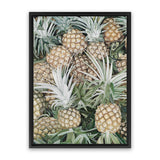 Shop Painted Pineapples Canvas Art Print-Green, Portrait, Rectangle, Tropical, View All, Yellow-framed wall decor artwork
