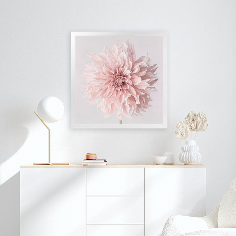 Shop Pastel Pink Dahlia Flower (Square) Art Print-Botanicals, Florals, Pink, Square, View All-framed painted poster wall decor artwork