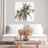 Shop Summer Palms Light I (Square) Canvas Art Print-Coastal, Green, Square, Tropical, View All-framed wall decor artwork