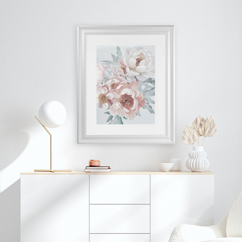 Shop Pastel Bouquet Art Print-Botanicals, Florals, Pink, Portrait, Rectangle, View All-framed painted poster wall decor artwork