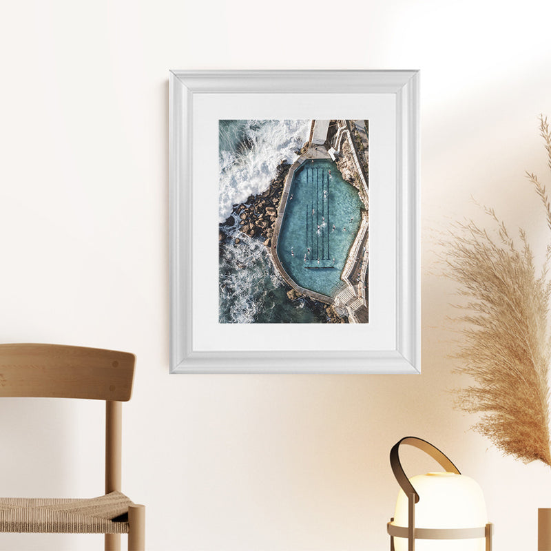 Shop Bronte Ocean Pool II Photo Art Print-Blue, Coastal, Nature, Portrait, View All-framed poster wall decor artwork