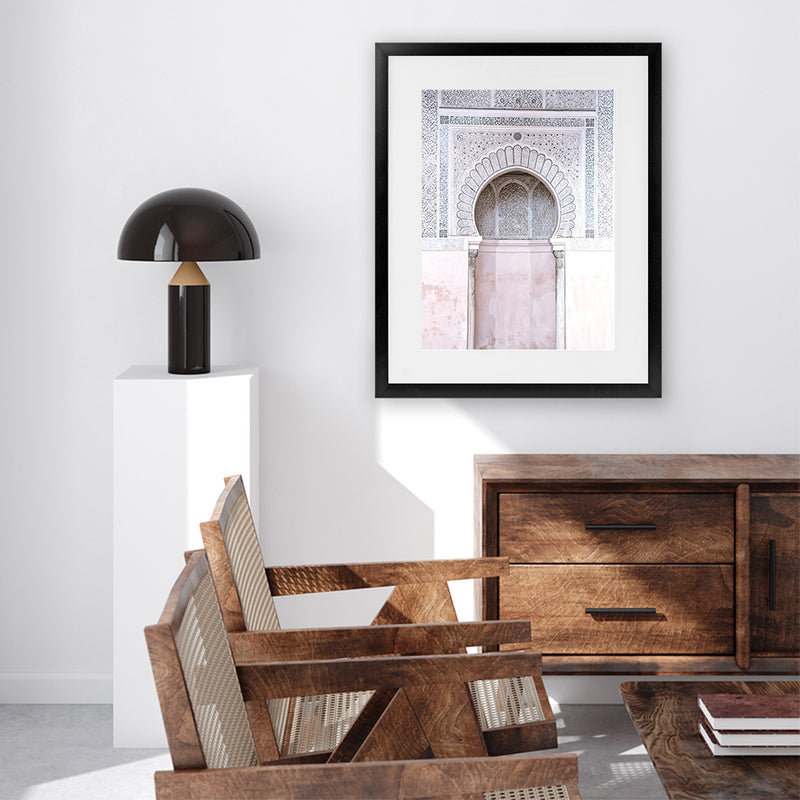 Shop Moroccan Doorway Photo Art Print-Coastal, Moroccan Days, Photography, Pink, Portrait, Rectangle, View All-framed poster wall decor artwork