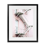 Shop Pink Building Photo Art Print-Photography, Pink, Portrait, Rectangle, Scandinavian, View All-framed poster wall decor artwork