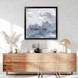 Shop Cloudscape II (Square) Art Print-Blue, Grey, Scandinavian, Square, View All-framed painted poster wall decor artwork