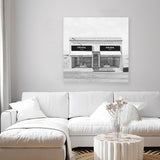 Shop Black & White Marfa (Square) Canvas Art Print-Black, Grey, Hamptons, Scandinavian, Square, View All, White-framed wall decor artwork
