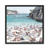 Shop European Cove (Square) Canvas Art Print-Blue, Coastal, Green, Square, Tropical, View All-framed wall decor artwork