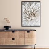 Shop White Dahlia Canvas Art Print-Florals, Hamptons, Portrait, View All, White-framed wall decor artwork