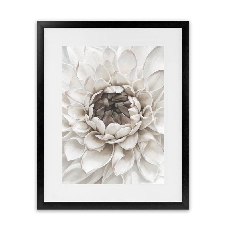 Shop Divine Dahlia III Art Print-Botanicals, Florals, Hamptons, Portrait, View All, White-framed painted poster wall decor artwork