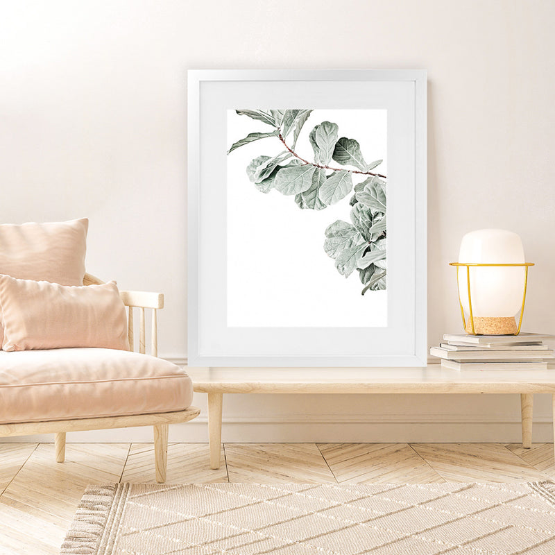 Shop Fiddle-Leaf Fig Photo Art Print-Botanicals, Green, Photography, Portrait, Rectangle, View All, White-framed poster wall decor artwork
