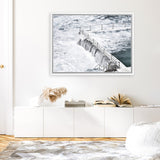 Shop Bondi White Photo Canvas Art Print-Blue, Coastal, Horizontal, Landscape, Photography, Photography Canvas Prints, Rectangle, View All, White-framed wall decor artwork