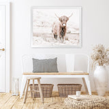 Shop Highland Cow III Photo Art Print-Animals, Baby Nursery, Landscape, Neutrals, Photography, Scandinavian, View All-framed poster wall decor artwork