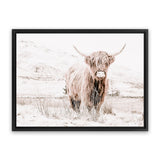 Shop Highland Cow III Photo Canvas Art Print-Animals, Baby Nursery, Landscape, Neutrals, Photography, Photography Canvas Prints, Scandinavian, View All-framed wall decor artwork