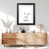 Shop White Bunny Photo Art Print-Animals, Baby Nursery, Photography, Portrait, Rectangle, View All, White-framed poster wall decor artwork