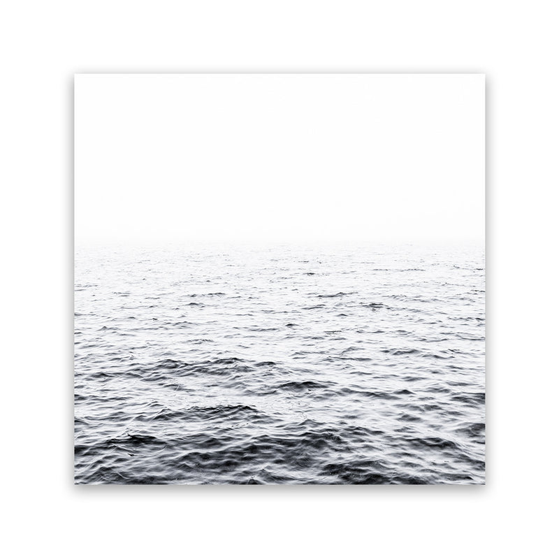 Shop Endless Ocean I (Square) Photo Canvas Art Print-Blue, Coastal, Photography, Photography Canvas Prints, Square, View All, White-framed wall decor artwork