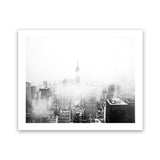 Shop New York Fog Photo Art Print-Black, Landscape, Photography, View All, White-framed poster wall decor artwork