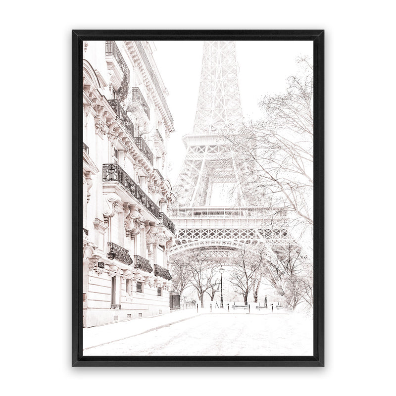 Shop Winter In Paris Photo Canvas Print-Hamptons, Neutrals, Photography Canvas Prints, Portrait, View All-framed wall decor artwork