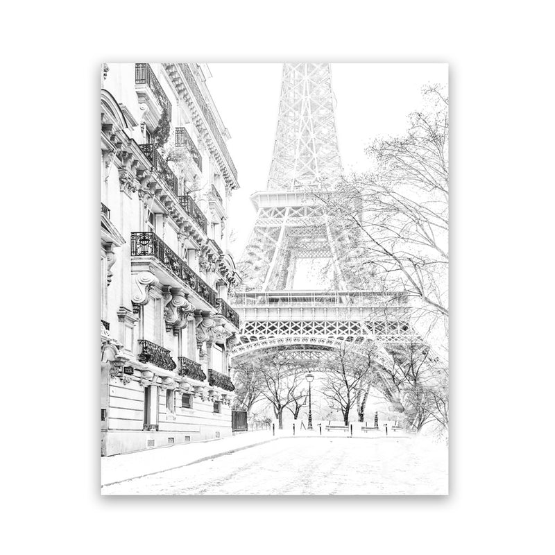 Shop Winter In Paris B&W Photo Art Print-Black, Hamptons, Photography, Portrait, View All, White-framed poster wall decor artwork