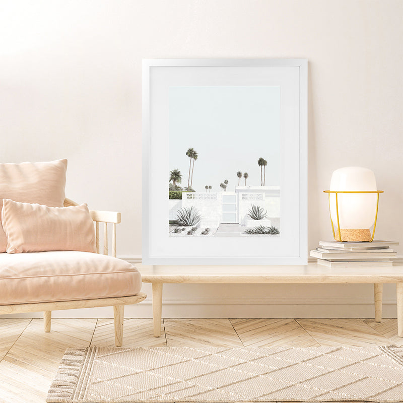 Shop Palm Springs Doorway 3 (Light) Art Print-Boho, Botanicals, Coastal, Neutrals, Portrait, Tropical, View All-framed painted poster wall decor artwork