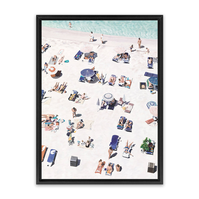 Shop Beach Bathers II Canvas Art Print-Amalfi Coast Italy, Coastal, Nature, Neutrals, Portrait, Tropical, View All-framed wall decor artwork