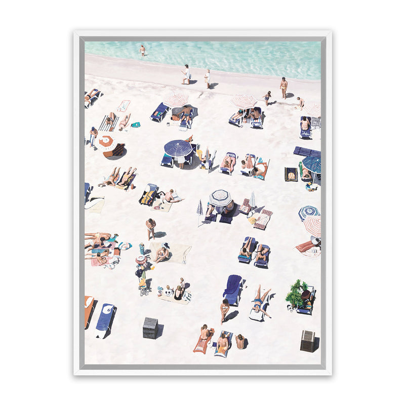 Shop Beach Bathers II Canvas Art Print-Amalfi Coast Italy, Coastal, Nature, Neutrals, Portrait, Tropical, View All-framed wall decor artwork