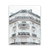 Shop Paris Building I Art Print-Grey, Hamptons, Portrait, View All, White-framed painted poster wall decor artwork