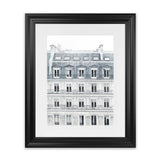 Shop Paris Building II Art Print-Grey, Hamptons, Portrait, View All, White-framed painted poster wall decor artwork