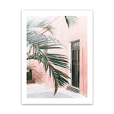 Shop Palm Doorway I Art Print-Boho, Coastal, Green, Pink, Portrait, Tropical, View All-framed painted poster wall decor artwork