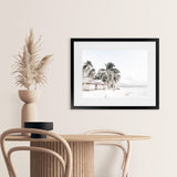 Shop Island Huts Photo Art Print-Boho, Coastal, Green, Landscape, Photography, View All, White-framed poster wall decor artwork