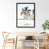 Shop Palm Shadow Photo Canvas Art Print-Boho, Coastal, Green, Hamptons, Photography, Photography Canvas Prints, Portrait, Tropical, View All, White-framed wall decor artwork