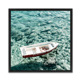 Shop Capri Boat I (Square) Photo Canvas Art Print-Blue, Coastal, Green, Photography, Photography Canvas Prints, Square, View All-framed wall decor artwork