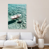 Shop Capri Boat II Photo Canvas Art Print-Amalfi Coast Italy, Blue, Coastal, Green, Photography, Photography Canvas Prints, Portrait, View All-framed wall decor artwork