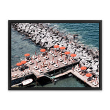 Shop Sorrento Orange Umbrellas I Photo Canvas Art Print-Amalfi Coast Italy, Blue, Coastal, Landscape, Orange, Photography, Photography Canvas Prints, View All-framed wall decor artwork